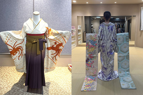 成人式、結婚式用など、貸衣装(着物)を多数取り揃え